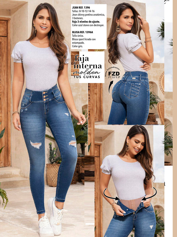 Colombian butt lifting jean with shapewear